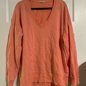 Z Supply V-Neck Sweater in Coral